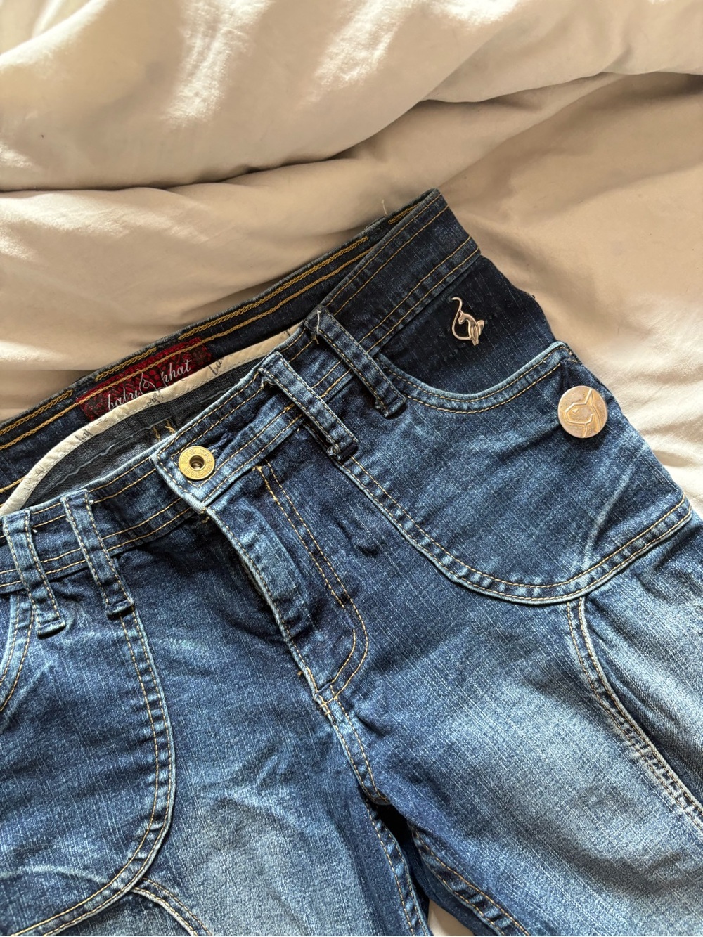 Baby Phat Blue Denim Capris with Gold Accent